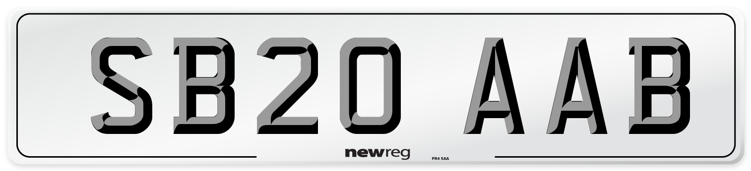 SB20 AAB Number Plate from New Reg